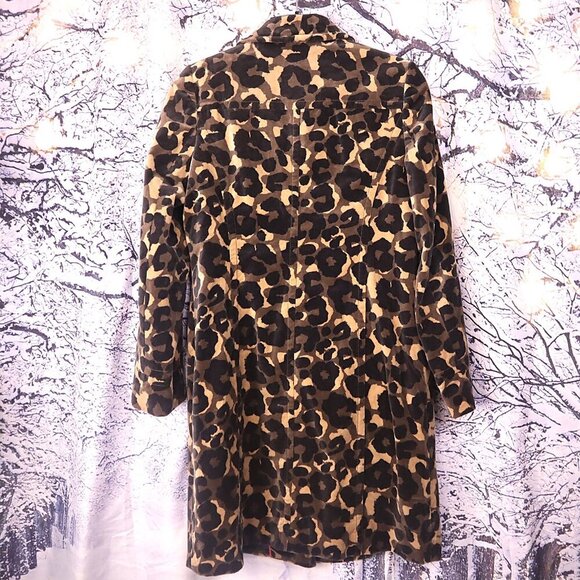 LEOPARD VELVET COAT 12R Boden Brown Tan Fall Winter Neutral Dressy Classic Long - Picture 9 of 11